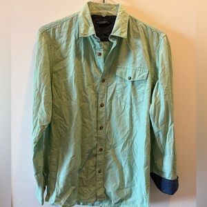 Men's Size S Green Casual Cotton Button Down Shirt